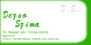 dezso szima business card