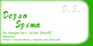 dezso szima business card